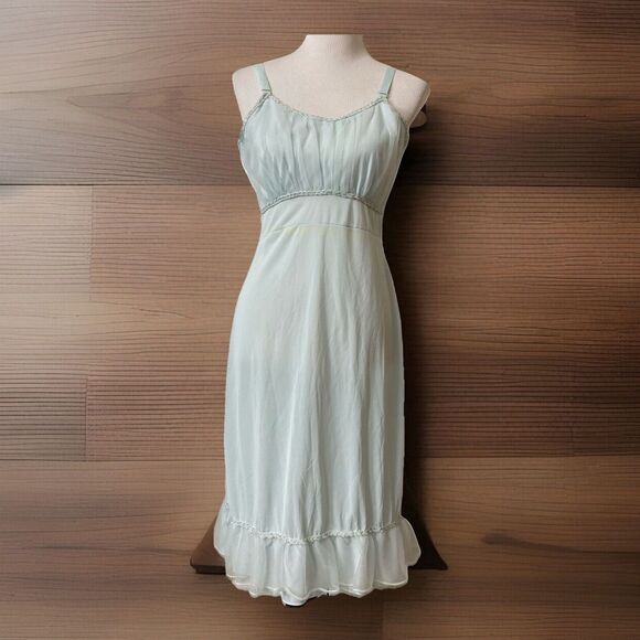 Vintage Fit Rite Chiffon Satiny Nightgown Nylon Braided Trim Fit Rite - Picture 4 of 16